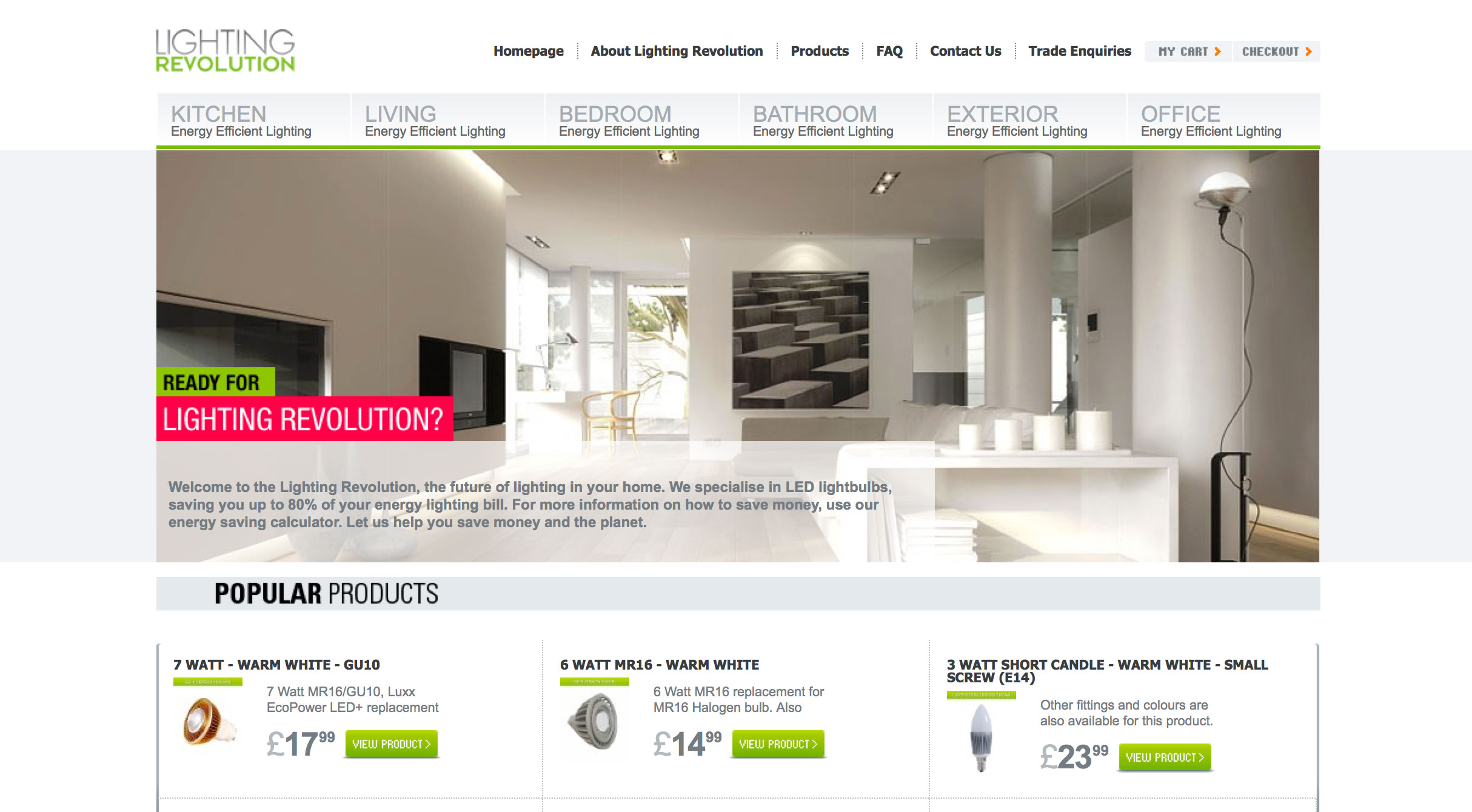 Lighting Revolution homepage screenshot