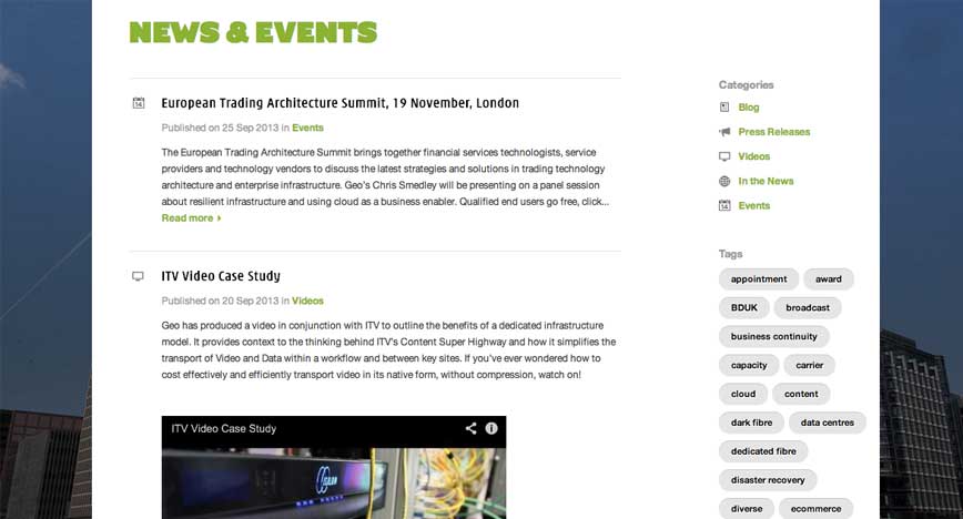 geo news and events screenshot